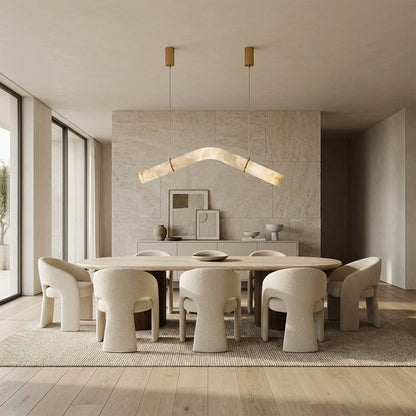 Verve Arch Alabaster Tube Pendant Light 47"L