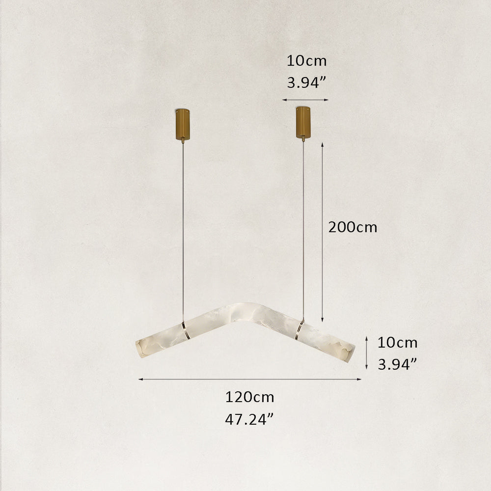 Verve Arch Alabaster Tube Pendant Light 47"L