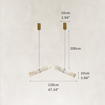 Verve Arch Alabaster Tube Pendant Light 47"L