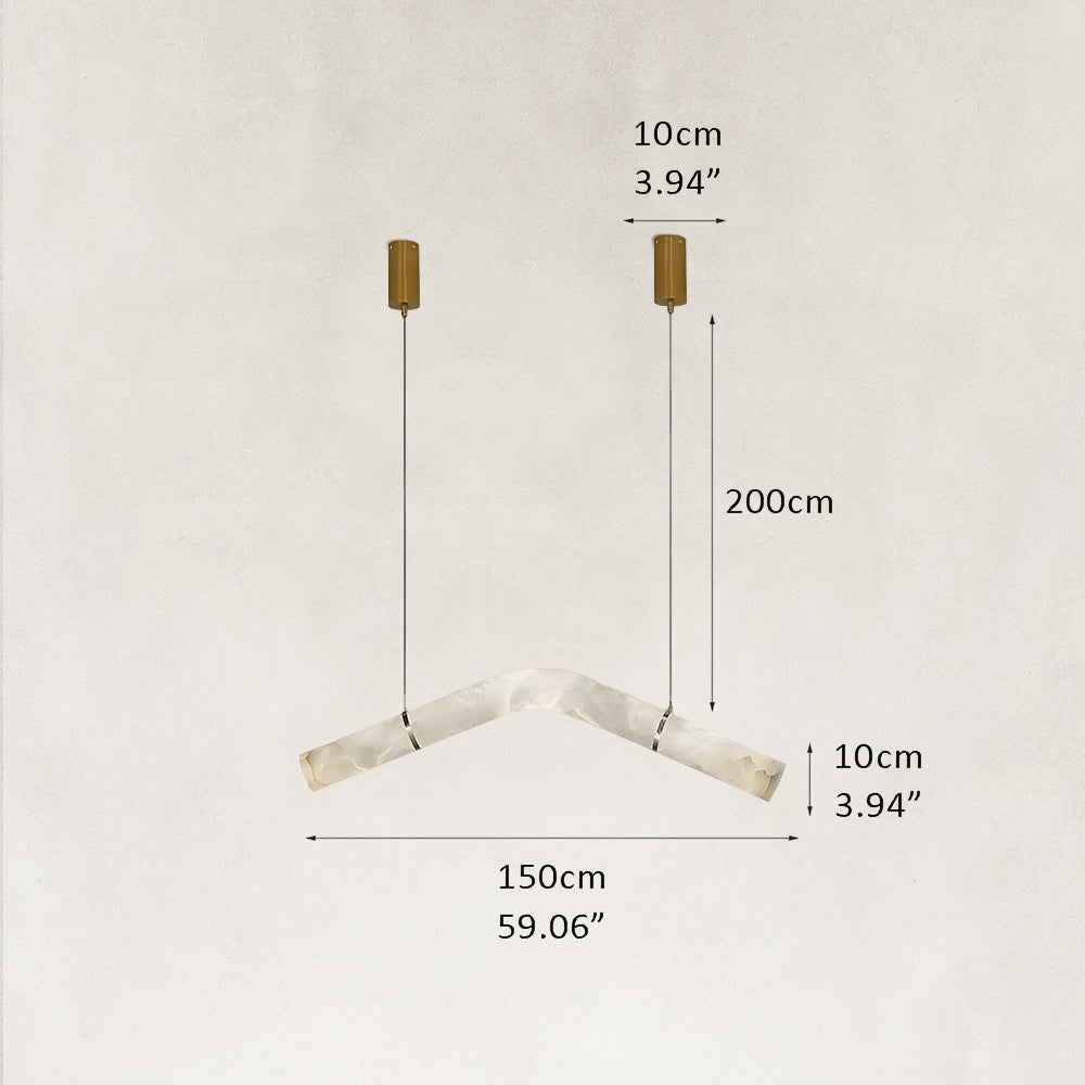 Verve Arch Alabaster Tube Pendant Light 59"L