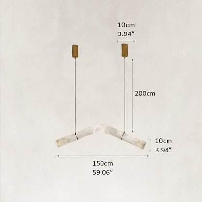 Verve Arch Alabaster Tube Pendant Light 59"L