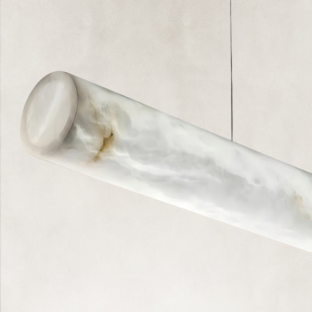 Verve V-Shape Alabaster Tube Pendant Light 59"L
