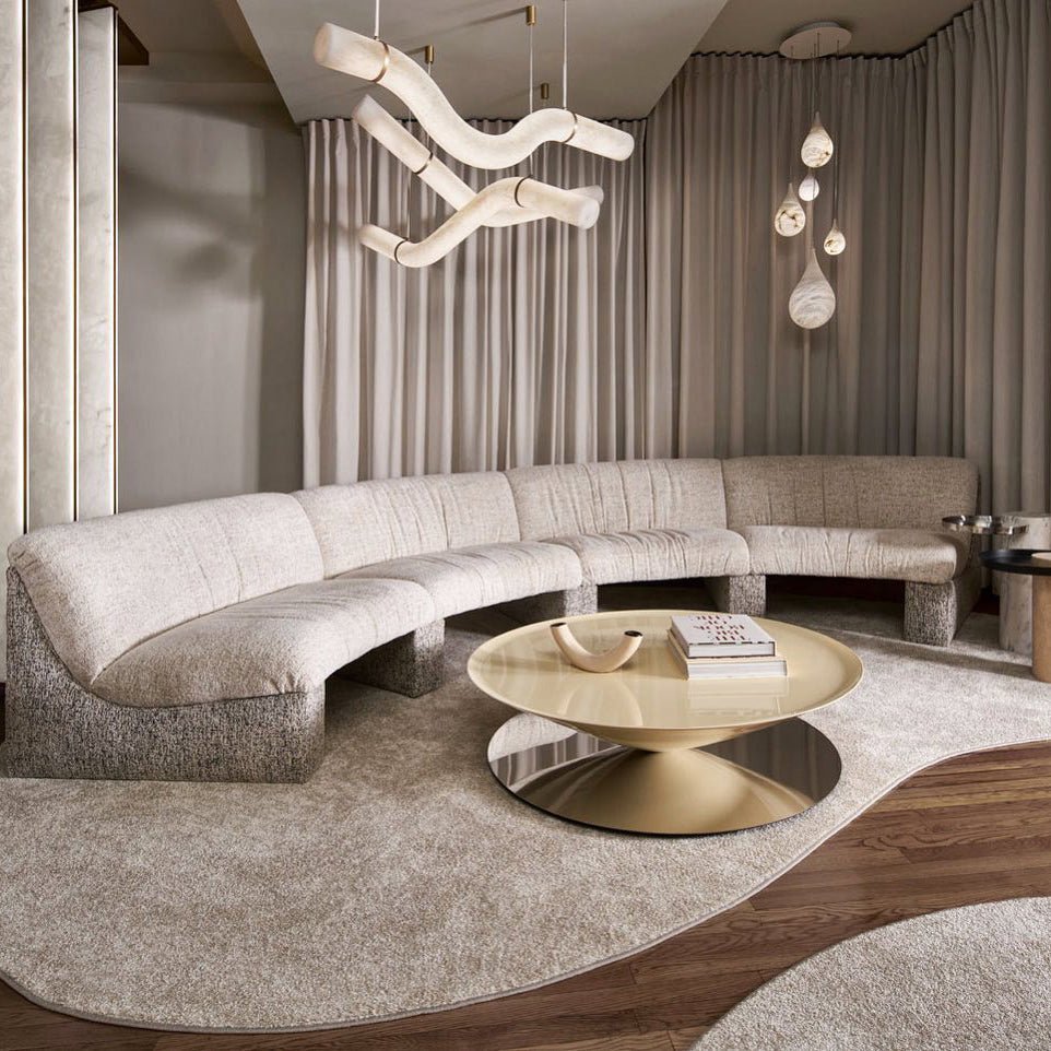 Verve Single Wave Alabaster Tube Pendant Light 59"L