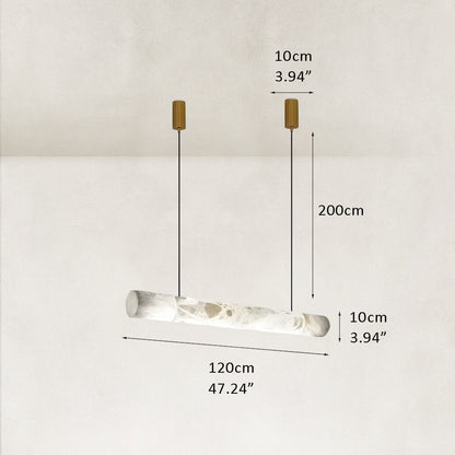 Verve Linear Alabaster Tube Pendant Light 47"L