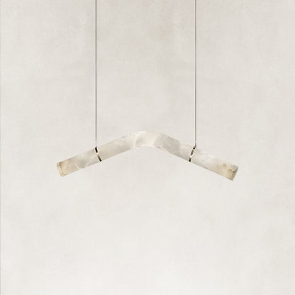 Verve Arch Alabaster Tube Pendant Light 47"L
