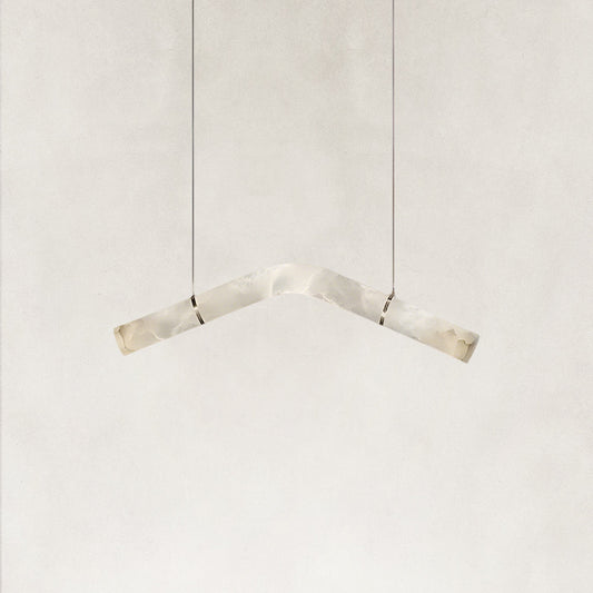 Verve Arch Alabaster Tube Pendant Light 47"L