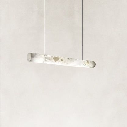 Verve Linear Alabaster Tube Pendant Light 59"L