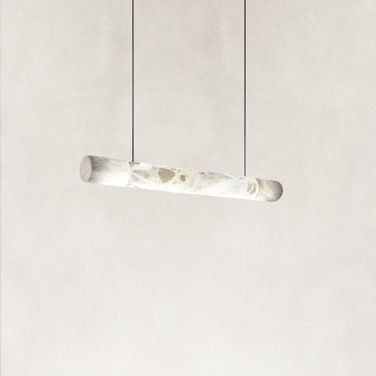 Verve Linear Alabaster Tube Pendant Light 59"L