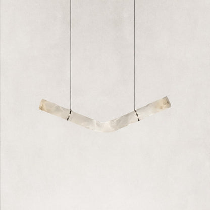 Verve V-Shape Alabaster Tube Pendant Light 47"L