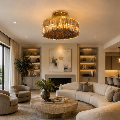 Vigor Modern Round Smoke Glass Chandelier