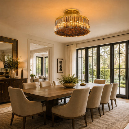 Vigor Modern Round Smoke Glass Chandelier