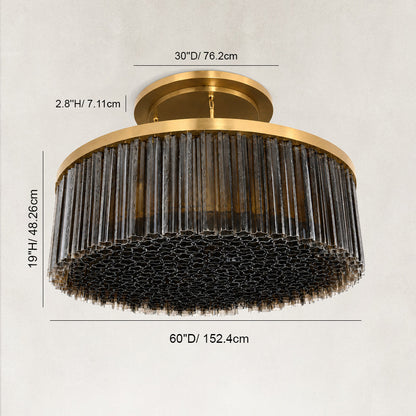 Vigor Modern Round Smoke Glass Chandelier