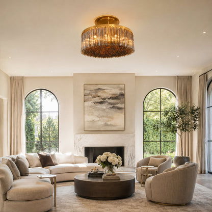 Vigor Modern Round Smoke Glass Chandelier