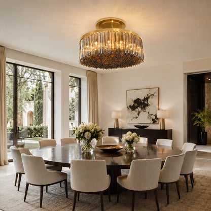 Vigor Modern Round Smoke Glass Chandelier