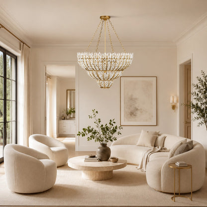 Vivien Glass Round Chandelier