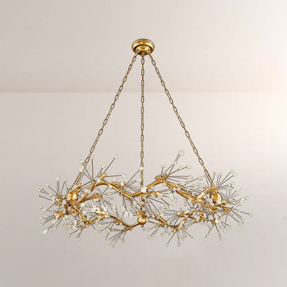 Waving Twelve-Light Quartz Chandelier