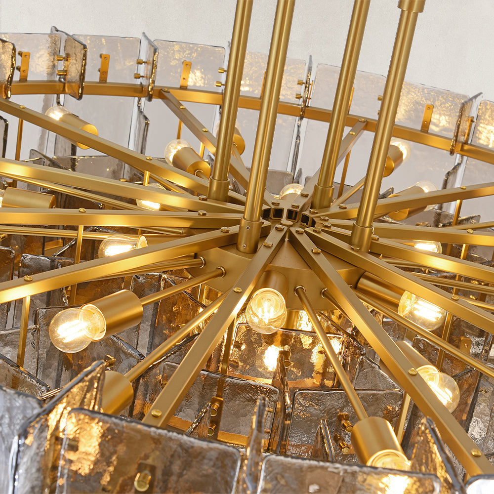 Zeal Modern Round Smoke Glass Chandelier