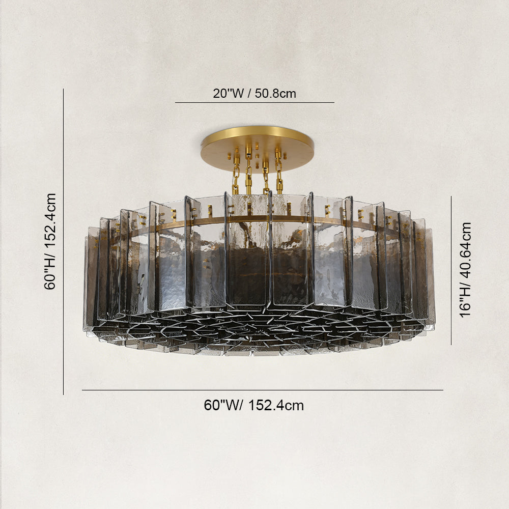 Zeal Modern Round Smoke Glass Chandelier