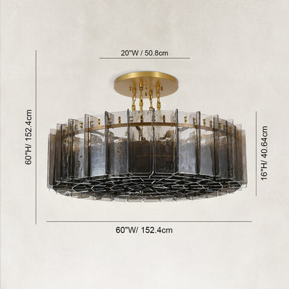 Zeal Modern Round Smoke Glass Chandelier