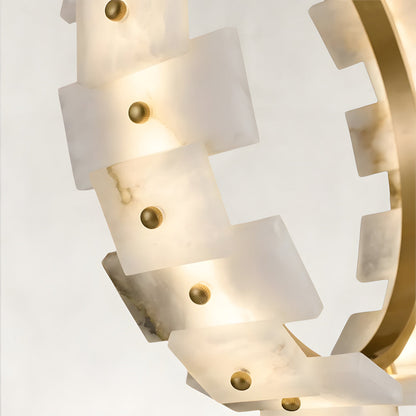 Aurelion Halo Alabaster Chandelier 24"D