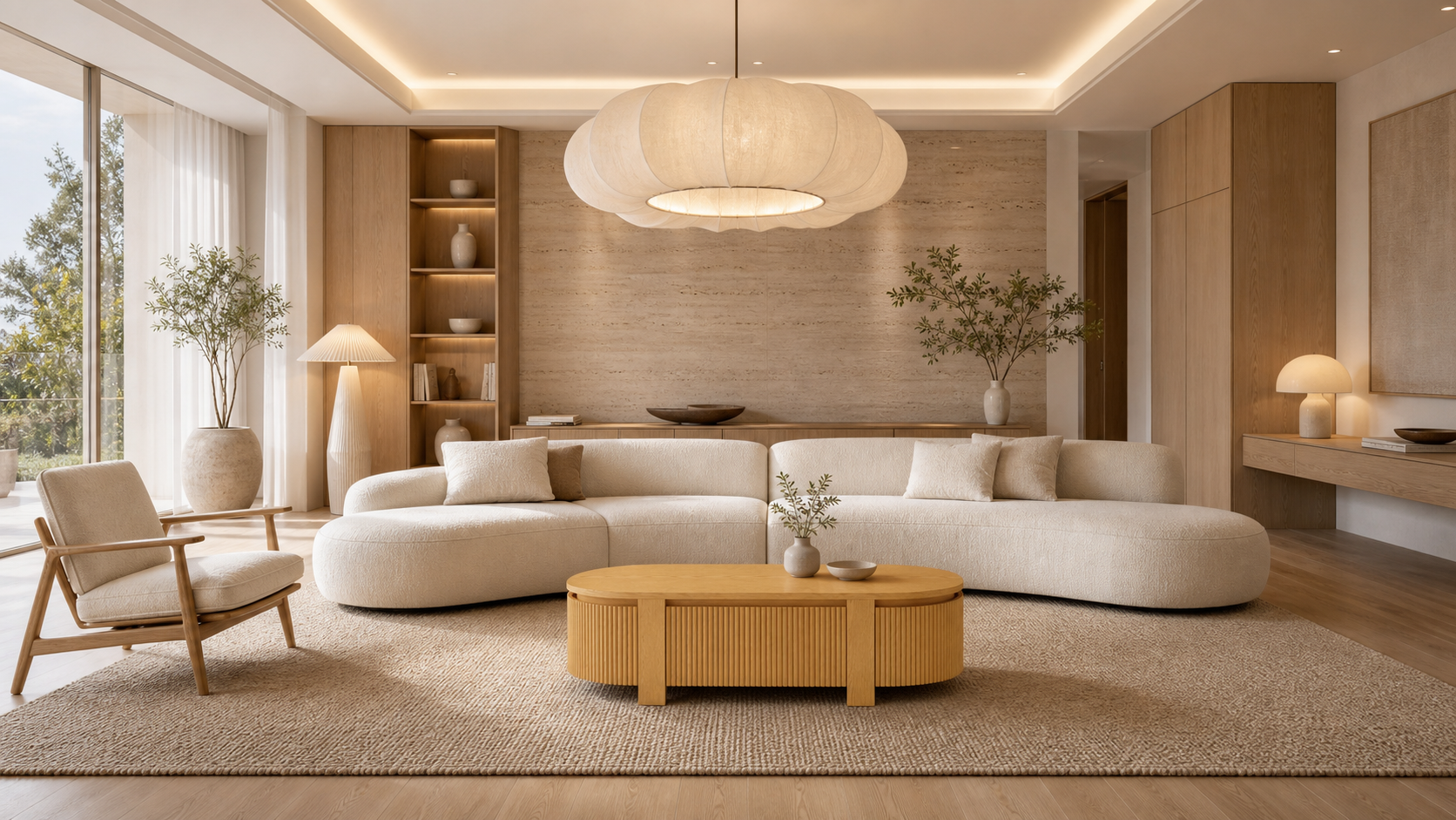 Luxury interior with furniture and lighting